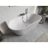 Mexen Oris freestanding ribbed wall bathtub 170 x 80 cm, white, gun gray brushed overflow - 52871708000-66