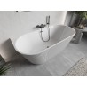 Mexen Oris freestanding wall bathtub fluted 170 x 80 cm, white, brushed gun gray overflow - 52871708000-66