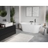 Mexen Oris freestanding wall bathtub fluted 170 x 80 cm, white, brushed gun gray overflow - 52871708000-66