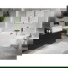 Mexen Oris free-standing ribbed wall-adjacent bathtub 170 x 80 cm, white, black overflow - 52871708000-70