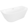 Mexen Oris freestanding wall-adjacent fluted tub 170 x 80 cm, white, brushed nickel overflow - 52871708000-97