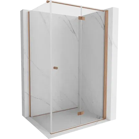 Mexen Mist-F foldable shower cabin right 110 x 95 cm, transparent, brushed copper - 8A6T-110-095-65-00-P
