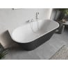 Mexen Oris freestanding wall-adjacent ridged 170 x 80 cm, white/gray, white overflow - 52871708062-20