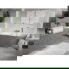 Mexen Oris free-standing wall-adjacent fluted 170 x 80 cm, white/gray, brushed gold overflow - 52871708062-55