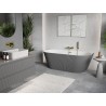 Mexen Oris freestanding ribbed wall-mounted bathtub 170 x 80 cm, white/gray, brushed gold overflow - 52871708062-55