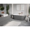 Mexen Oris freestanding wall-adjacent ribbed bathtub 170 x 80 cm, white/gray, overflow rose gold - 52871708062-60