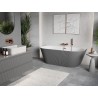 Mexen Oris freestanding wall-adjacent grooved bathtub 170 x 80 cm, white/gray, brushed copper overflow - 52871708062-65