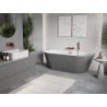 Mexen Oris freestanding wall-attached fluted 170 x 80 cm, white/gray, brushed copper overflow - 52871708062-65