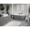 Mexen Oris freestanding fluted bathtub 170 x 80 cm, white/gray, brushed gun gray overflow - 52871708062-66