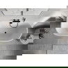 Mexen Oris freestanding back-to-wall fluted 170 x 80 cm, white/gray, black overflow - 52871708062-70
