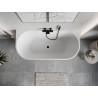 Mexen Oris freestanding ribbed wall-mounted bathtub 170 x 80 cm, white/gray, black overflow - 52871708062-70