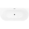 Mexen Oris freestanding ribbed wall-mounted bathtub 170 x 80 cm, white/gray, black overflow - 52871708062-70