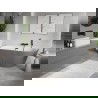 Mexen Oris freestanding back-to-wall fluted 170 x 80 cm, white/gray, black overflow - 52871708062-70