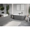 Mexen Oris freestanding ribbed wall-mounted bathtub 170 x 80 cm, white/gray, black overflow - 52871708062-70