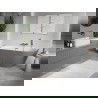 Mexen Oris freestanding ribbed bathtub 170 x 80 cm, white/gray, chrome overflow - 52871708062-01