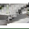 Mexen Oris freestanding wall-attached fluted bathtub 170 x 80 cm, white/gray, brushed nickel overflow - 52871708062-97