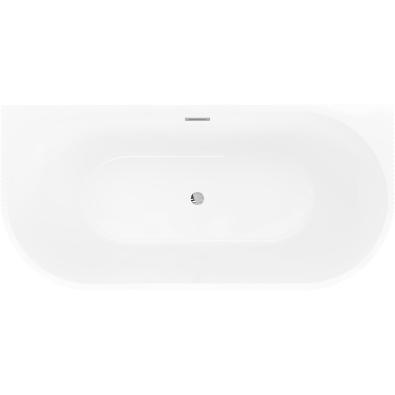 Mexen Oris freestanding wall-mounted fluted bathtub 170 x 80 cm, white/black, chrome overflow - 52871708075-01