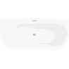 Mexen Oris freestanding wall-adjacent grooved bathtub 170 x 80 cm, white/black, chrome overflow - 52871708075-01