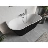 Mexen Oris freestanding wall-mounted fluted bathtub 170 x 80 cm, white/black, chrome overflow - 52871708075-01