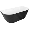Mexen Oris freestanding ribbed wall-adjacent bathtub 170 x 80 cm, white/black, white overflow - 52871708075-20