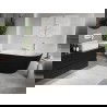 Mexen Oris freestanding ribbed wall-adjacent bathtub 170 x 80 cm, white/black, white overflow - 52871708075-20