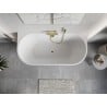 Mexen Oris freestanding wall-adjacent ribbed bathtub 170 x 80 cm, white/black, gold overflow - 52871708075-50
