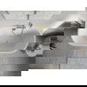 Mexen Oris freestanding wall-adjacent fluted 170 x 80 cm, white/black, overflow gold brushed - 52871708075-55