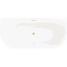 Mexen Oris freestanding wall-adjacent fluted 170 x 80 cm, white/black, overflow gold brushed - 52871708075-55
