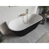 Mexen Oris freestanding wall-adjacent fluted 170 x 80 cm, white/black, overflow gold brushed - 52871708075-55