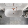 Mexen Oris freestanding back-to-wall bathtub fluted 170 x 80 cm, white/black, overflow pink gold - 52871708075-60