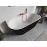 Mexen Oris freestanding back-to-wall bathtub fluted 170 x 80 cm, white/black, overflow pink gold - 52871708075-60