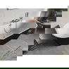 Mexen Oris freestanding wall-mounted fluted tub 170 x 80 cm, white/black, overflow rose gold - 52871708075-60