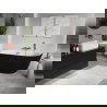 Mexen Oris freestanding wall-mounted fluted tub 170 x 80 cm, white/black, overflow rose gold - 52871708075-60