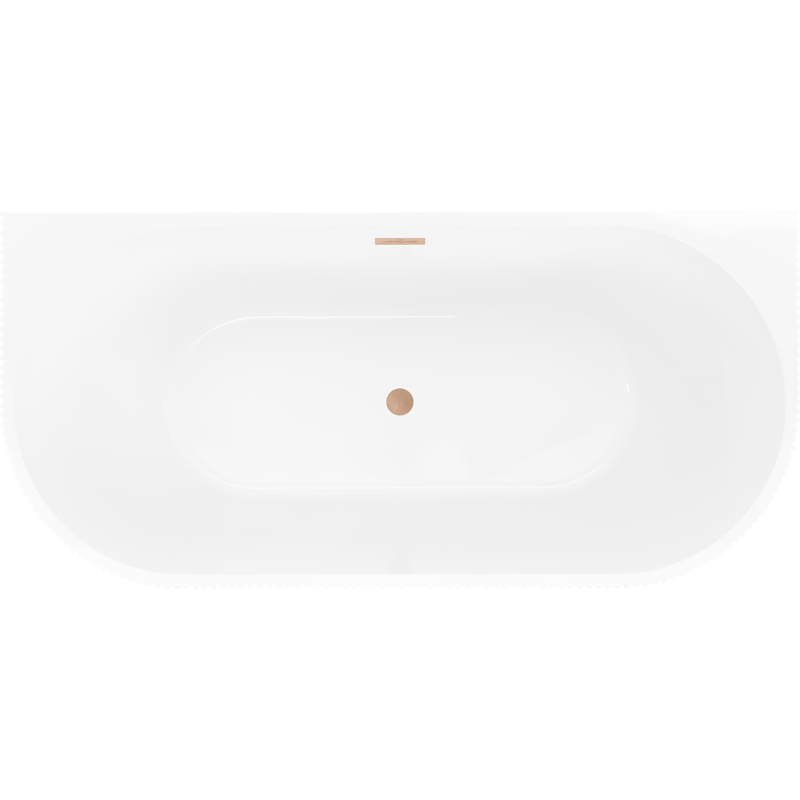 Mexen Oris freestanding wall-adjacent grooved bathtub 170 x 80 cm, white/black, brushed copper overflow - 52871708075-65