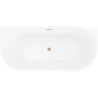 Mexen Oris freestanding wall-adjacent grooved bathtub 170 x 80 cm, white/black, brushed copper overflow - 52871708075-65