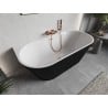 Mexen Oris free-standing wall-adjacent ribbed 170 x 80 cm, white/black, brushed copper overflow - 52871708075-65