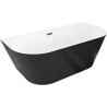 Mexen Oris freestanding back-to-wall ribbed bathtub 170 x 80 cm, white/black, black overflow - 52871708075-70