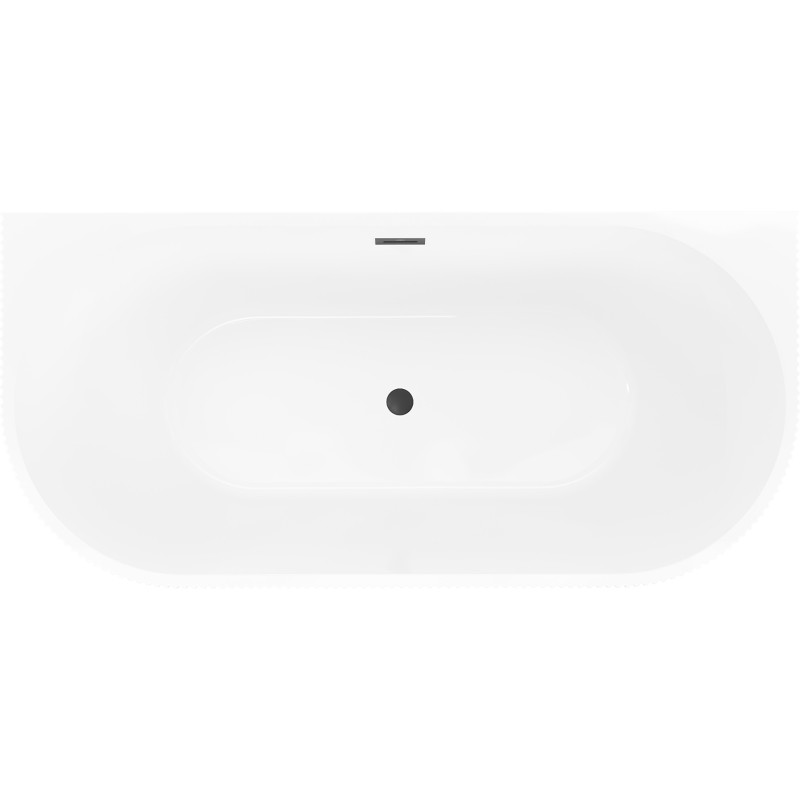 Mexen Oris freestanding wall-mounted fluted bathtub 170 x 80 cm, white/black, black overflow - 52871708075-70