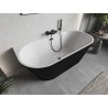 Mexen Oris freestanding wall-mounted fluted bathtub 170 x 80 cm, white/black, black overflow - 52871708075-70
