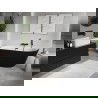 Mexen Oris freestanding back-to-wall ribbed bathtub 170 x 80 cm, white/black, black overflow - 52871708075-70