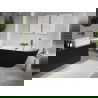 Mexen Oris free-standing wall-adjacent fluted 170 x 80 cm, white/black, gun metal overflow - 52871708075-95