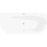 Mexen Oris freestanding wall-adjacent fluted bathtub 170 x 80 cm, white/black, brushed nickel overflow - 52871708075-97