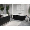 Mexen Oris free-standing wall-mounted fluted bathtub 170 x 80 cm, white/black, brushed nickel overflow - 52871708075-97