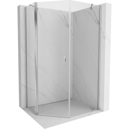 Mexen Mist asymmetric pentagonal shower cabin with hinged doors 90 x 100 cm, transparent, chrome - 8A8-090-100-01-00