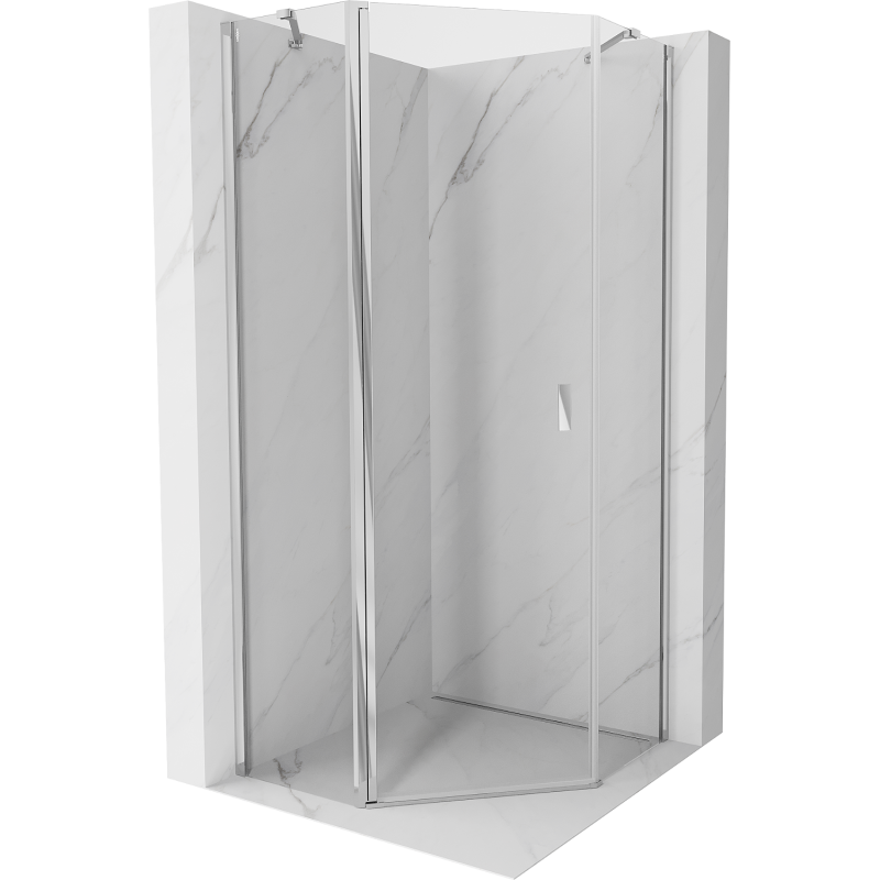 Mexen Mist pentagonal pivot shower enclosure 100 x 100 cm, transparent, chrome - 8A8-100-100-01-00