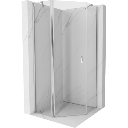 Mexen Mist five-sided hinged shower cabin 100 x 100 cm, transparent, chrome - 8A8-100-100-01-00