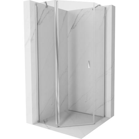 Mexen Mist pentagonal pivot shower enclosure 100 x 100 cm, transparent, chrome - 8A8-100-100-01-00