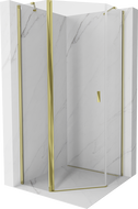 Mexen Mist Pentagonal Shower Enclosure with Swing Door 80 x 80 cm, Transparent, Gold - 8A8-080-080-50-00