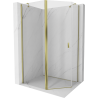 Mexen Mist asymmetrical pentagonal shower enclosure with hinged doors 90 x 80 cm, transparent, gold - 8A8-090-080-50-00