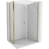 Mexen Mist asymmetrical pentagonal shower cabin with hinged door 80 x 90 cm, transparent, gold - 8A8-080-090-50-00